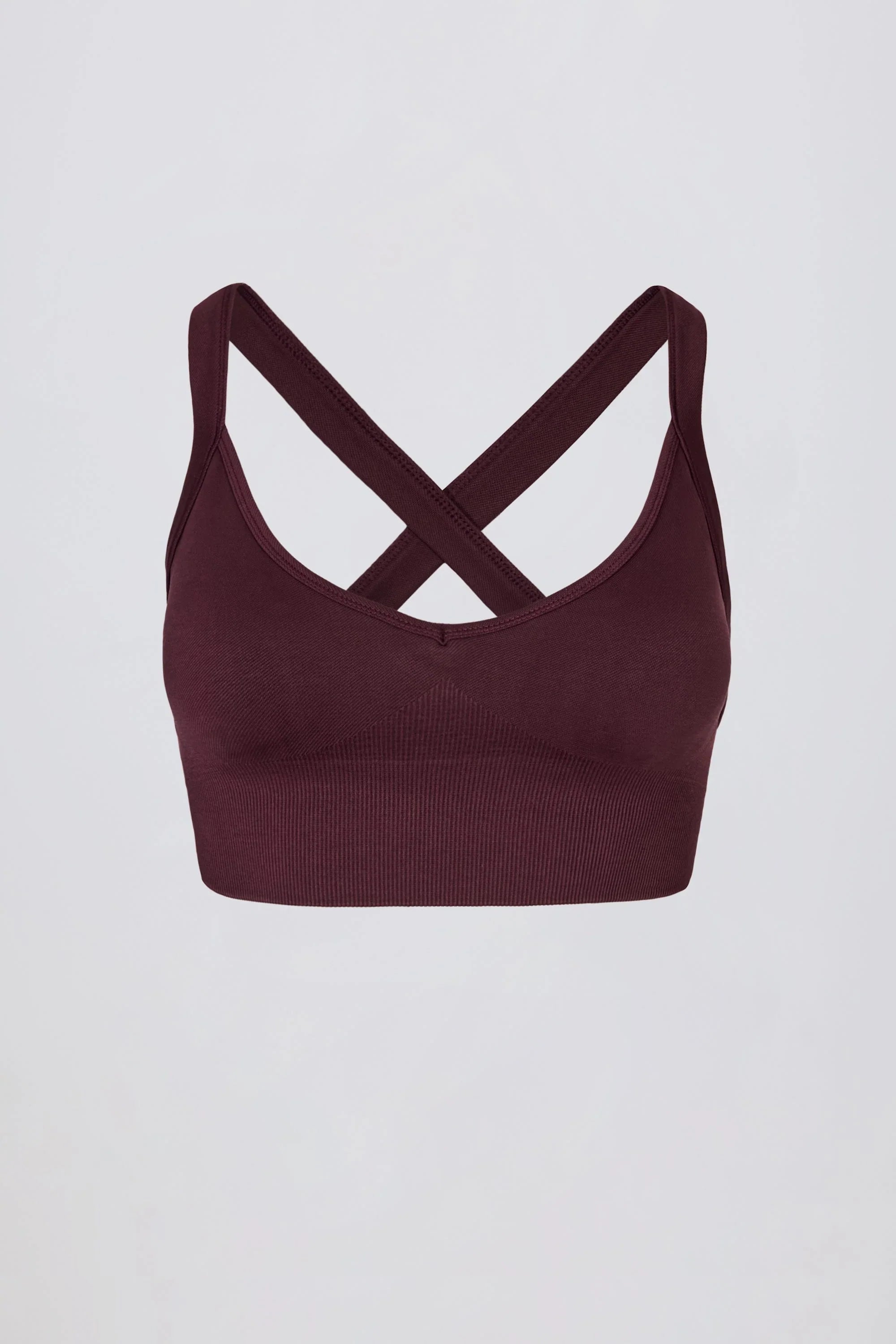 Super Sculpt Seamless Crossback Sports Bra in Burgundy