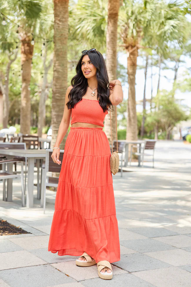 Merritt Orange Maxi Skirt Set