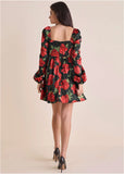 Corset Mini Dress Antique Roses