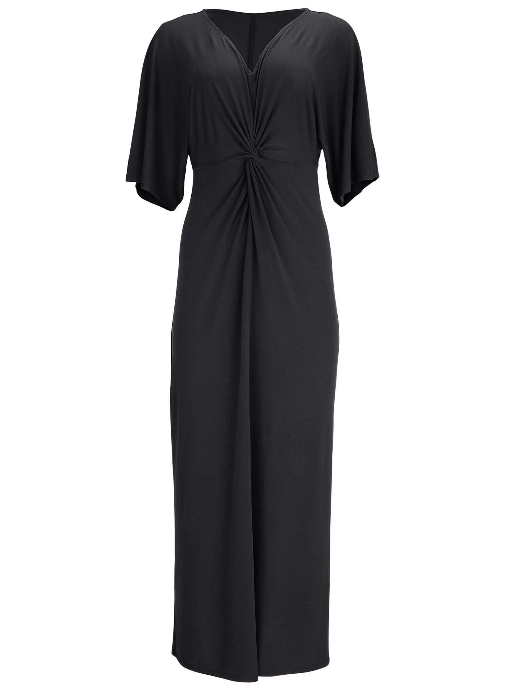 Twist Front Maxi Dress Jet Black