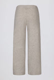 Knit Mid Rise Wide Leg Joggers in Beige