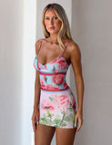 JULIANNA MINI DRESS POSTCARD FLORAL