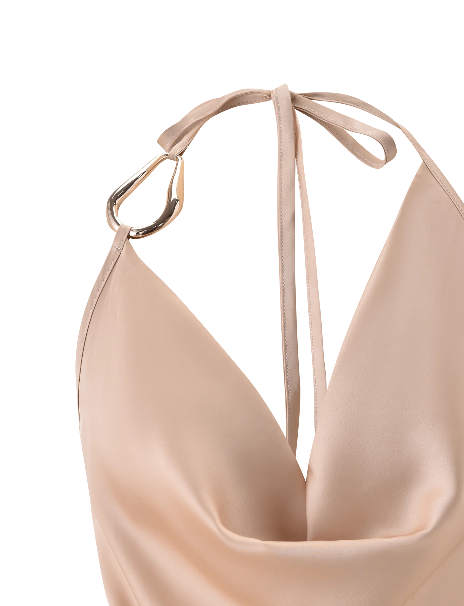 CYRENE SATIN COWL TOP GOLD
