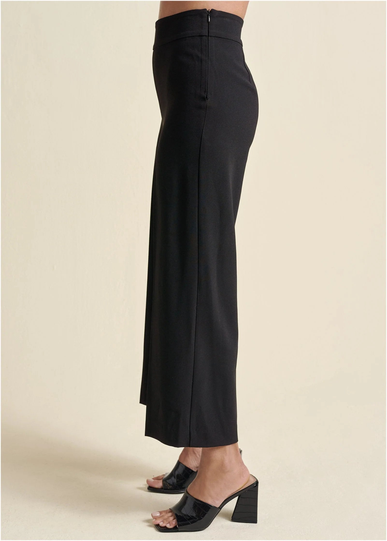 Crop Wide Leg Pants Black
