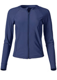 Sequin Zip Rash Guard Ultramarine Blue