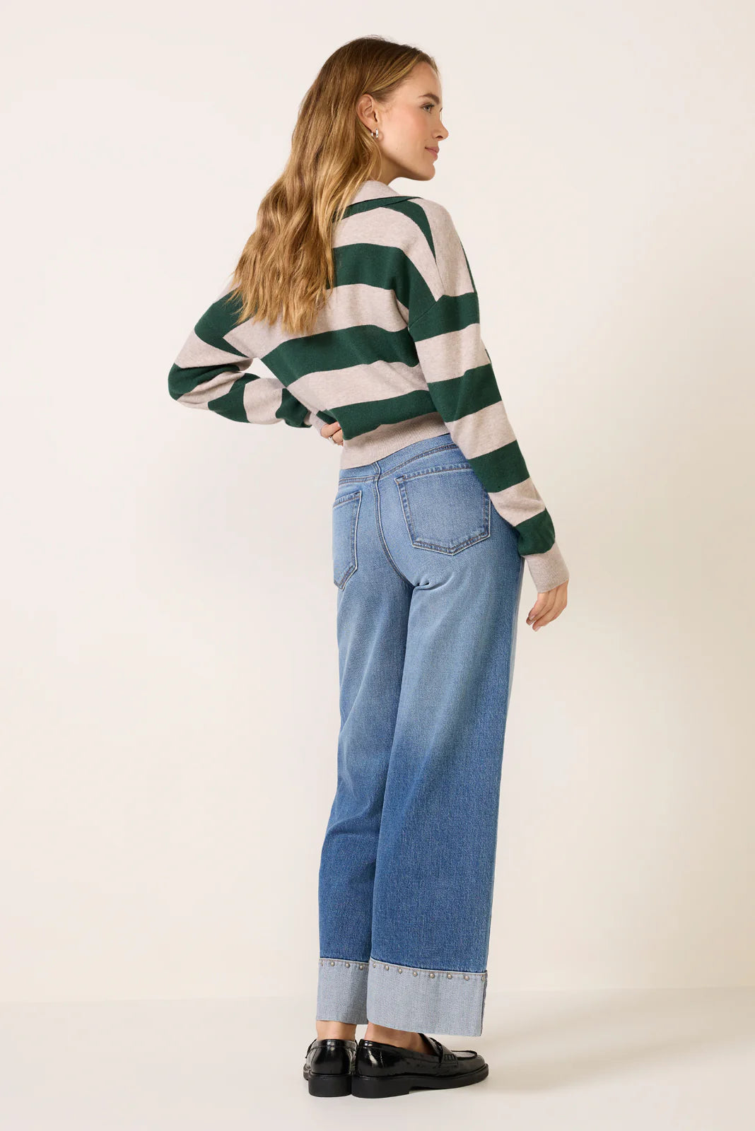Ever Vintage Hem w Studs Wide Leg Jean