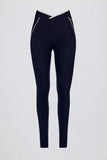 Soft Active Crossover Contrast Leggings in Midnight