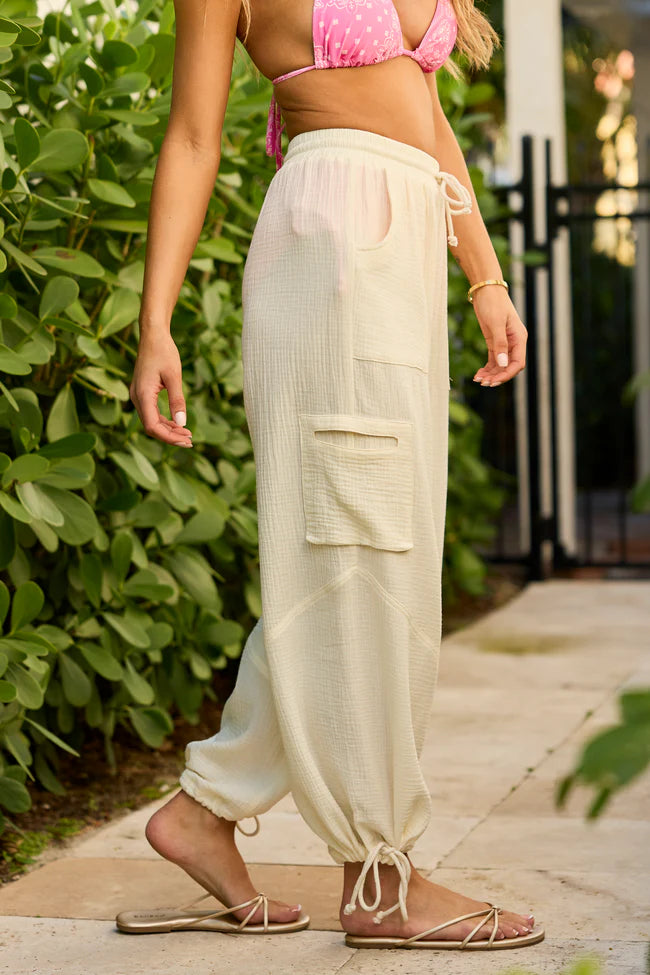 Gwen Cream Gauze Harem Pant