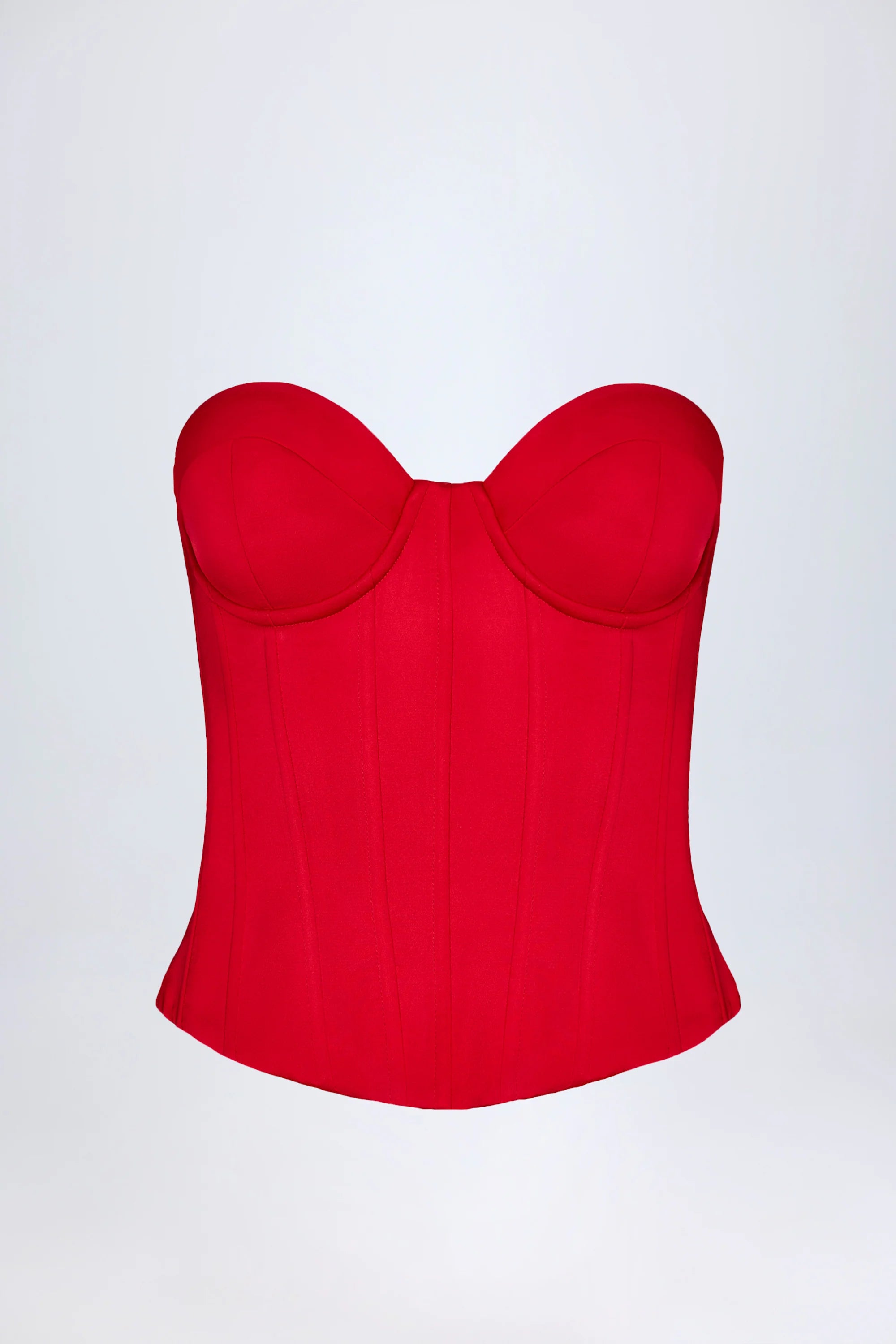 Lace Up Corset Top in Fire Red