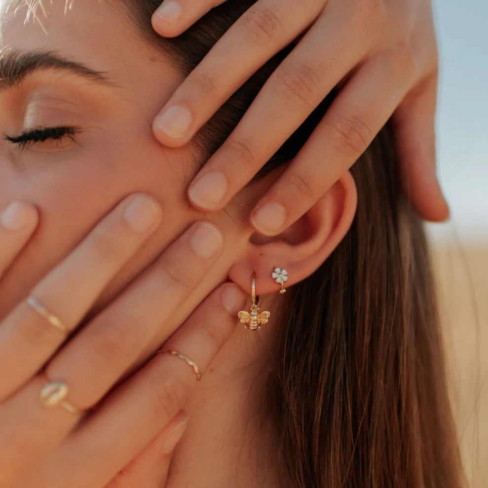Honey Bee Hoop Earrings