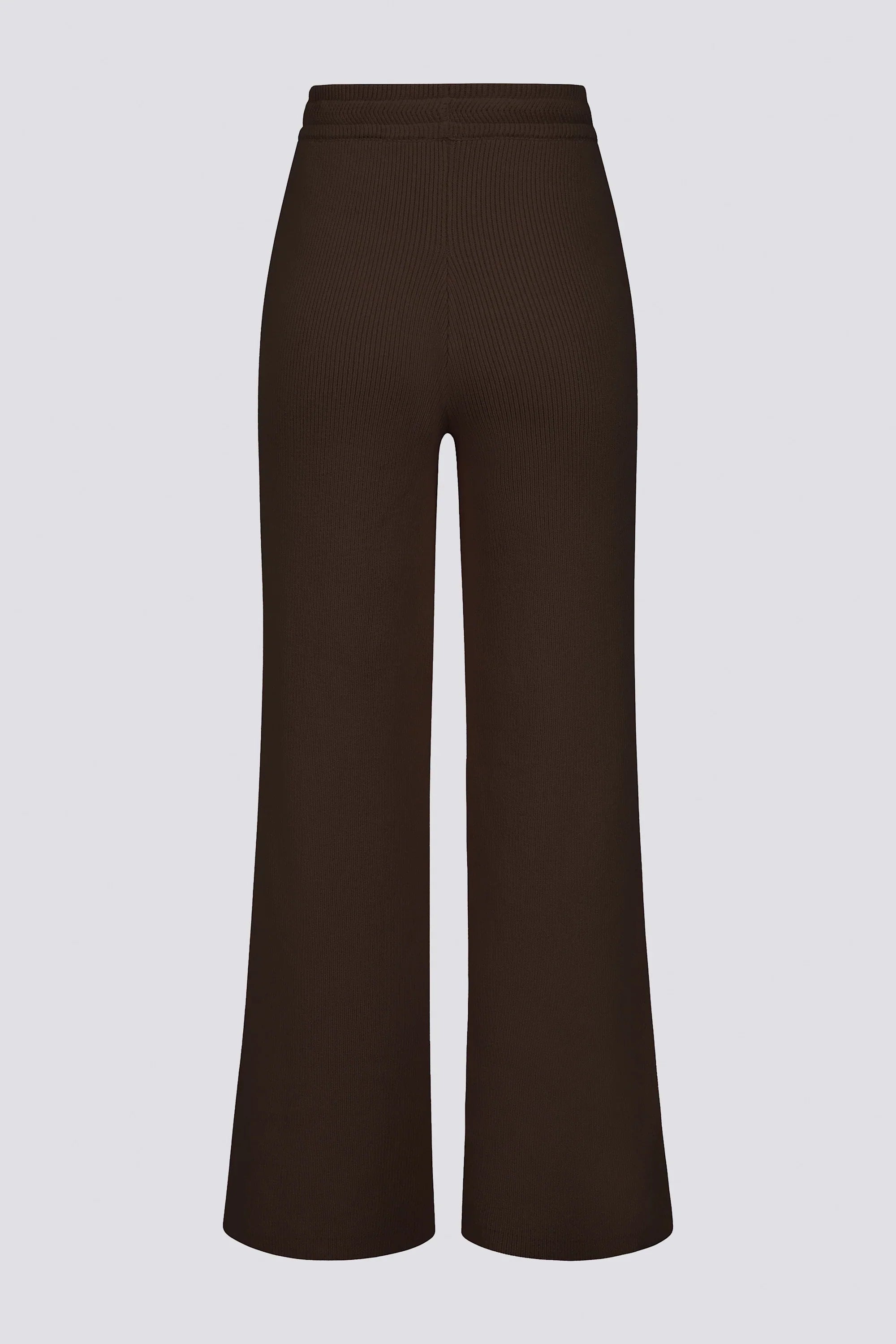Ribbed Knit Wide Leg Joggers in Pecan