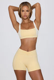 Ruched Mini Shorts in Lemon Marl