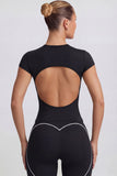 Cut Out Longline T Shirt in Black