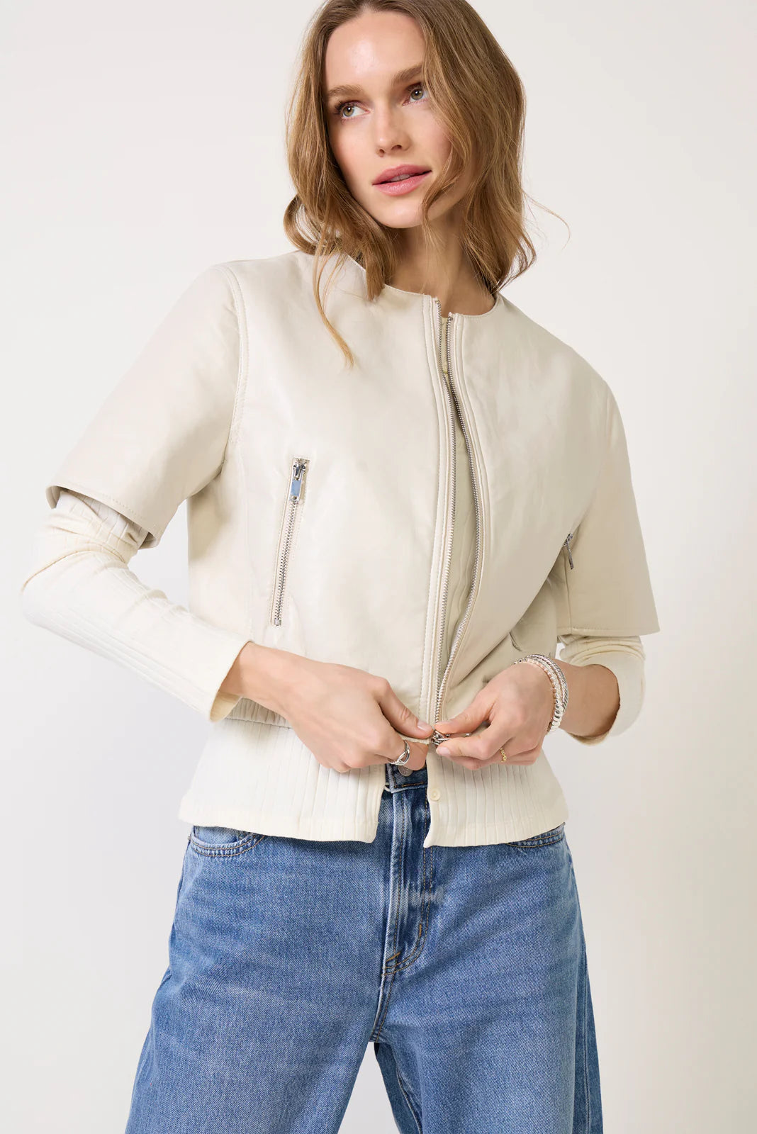 Billie Leather Bomber