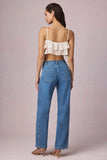Mid Rise Barrel Leg Jeans in Mid Blue Wash