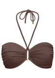Shapely Ruched Bandeau Top Dark Truffle