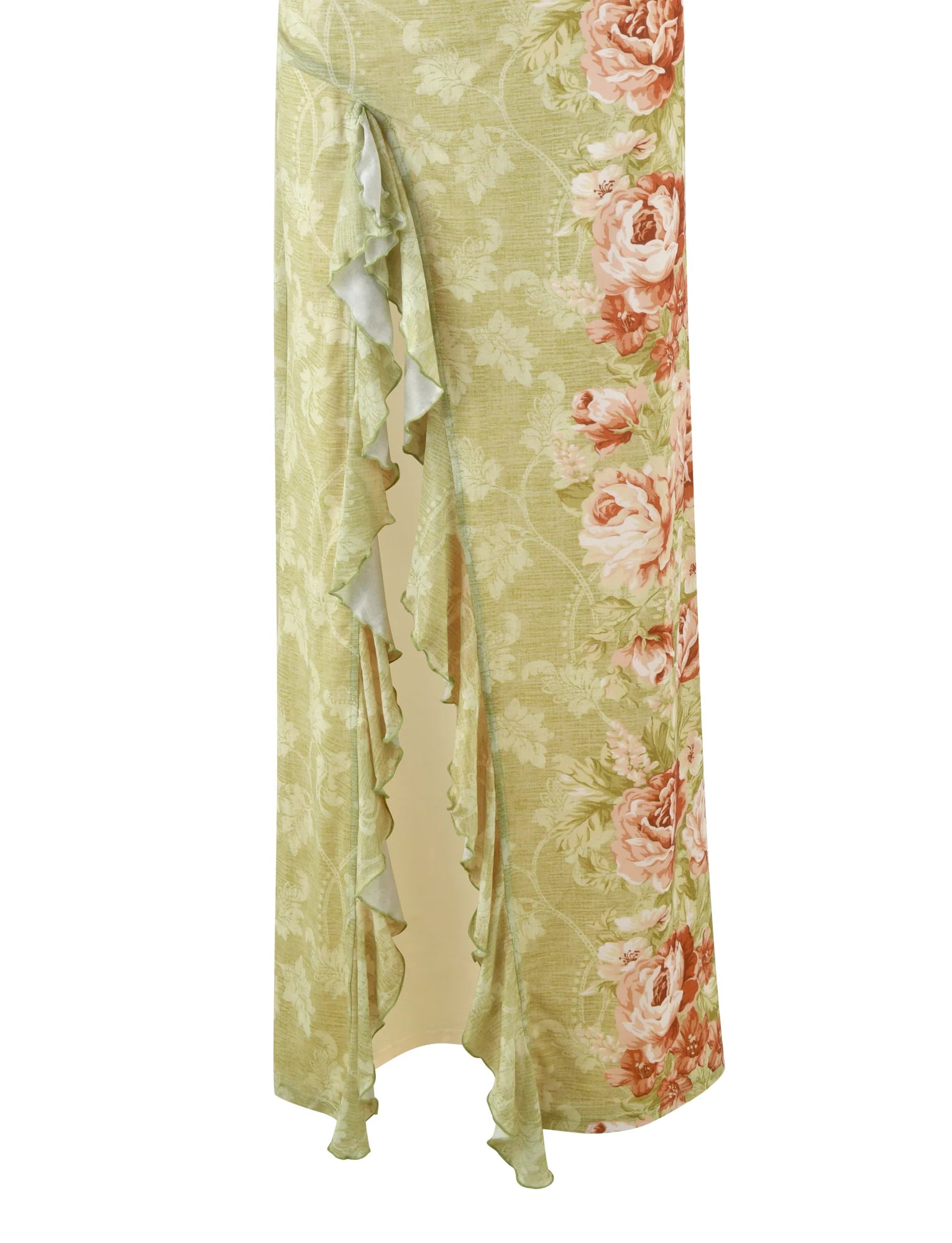 SIRENA MAXI DRESS YELLOW FLORAL ROSE STRIPE