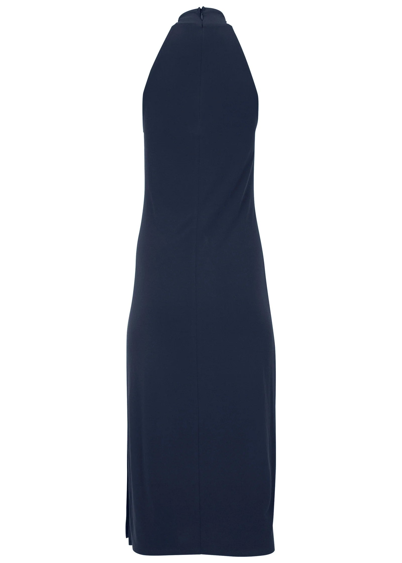 High Neck Midi Dress Navy