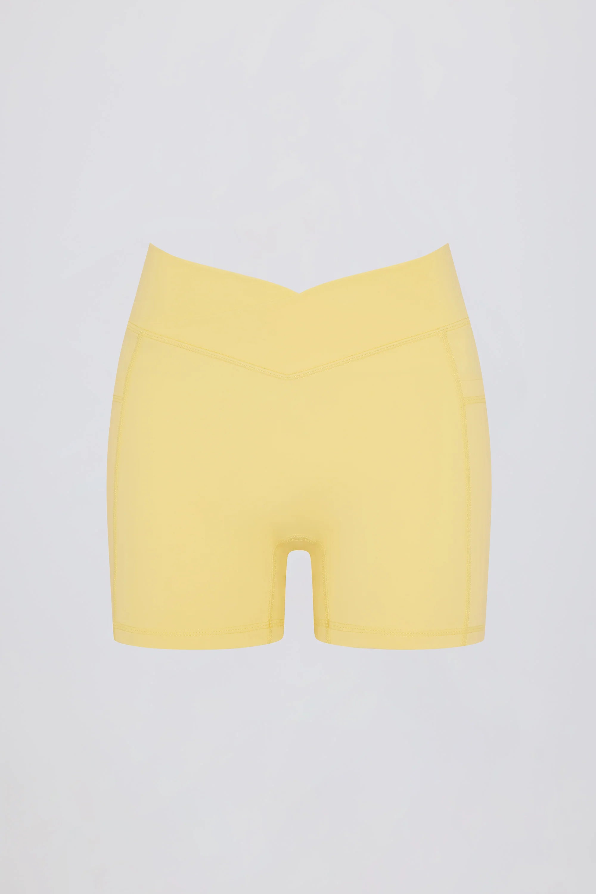 Soft Active Pocket V Waist Mini Shorts in Lemon