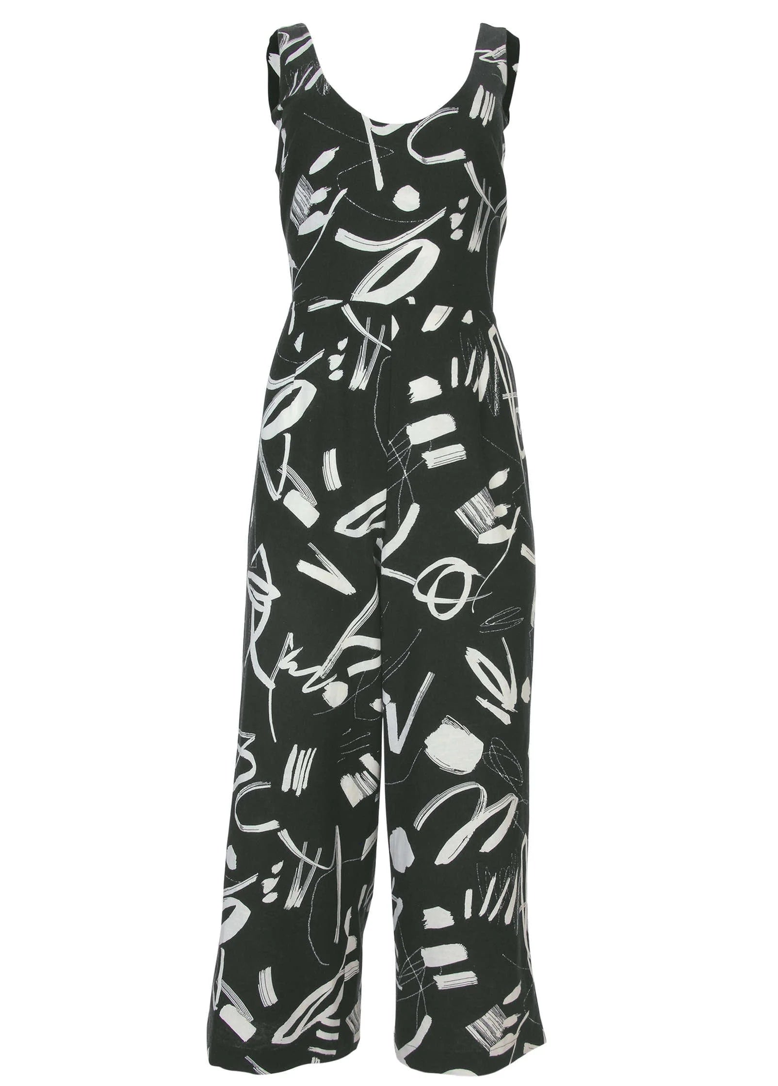 Linen Jumpsuit Modern Graffiti