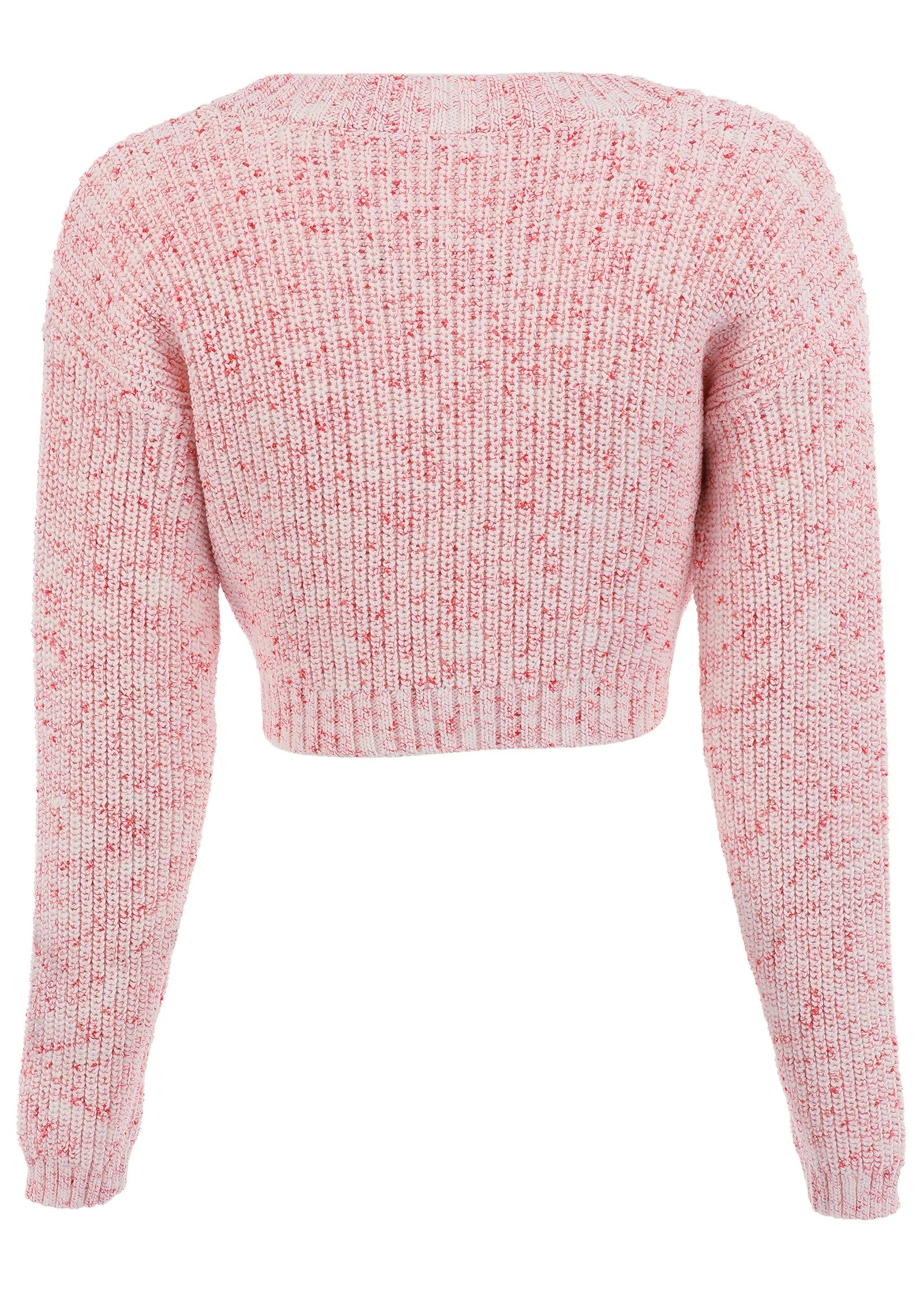 Marled Crop Cardigan Coral