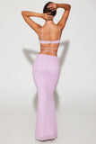 Embellished Strappy Maxi Skirt in Lilac