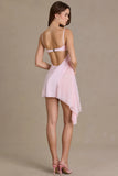 Satin Embellished Cupped Mini Dress in Blossom