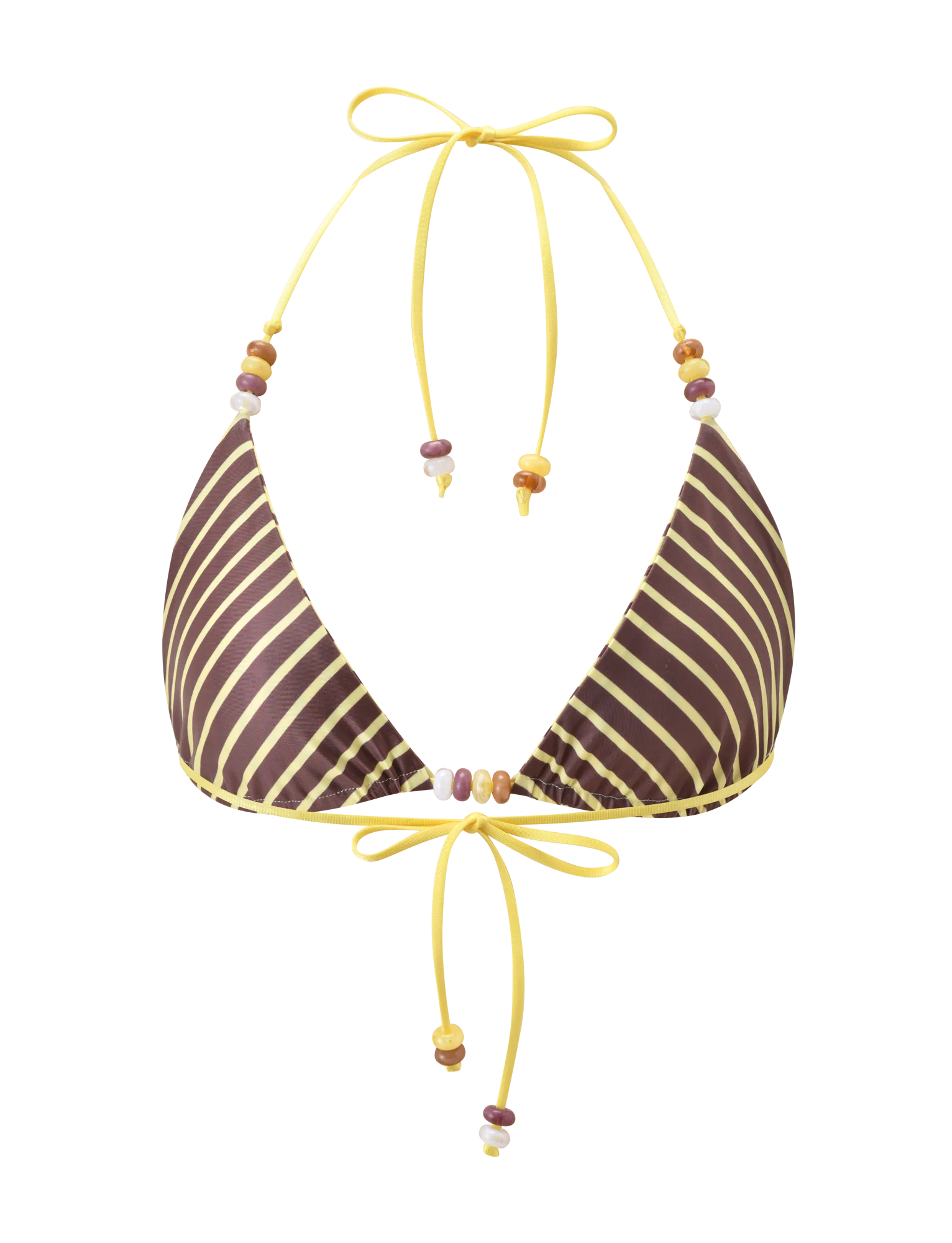 FINLEA REVERSIBLE BIKINI TOP BROWN AND YELLOW STRIPE