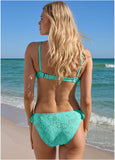 Lace Antigua Twist Underwire Top Light Teal