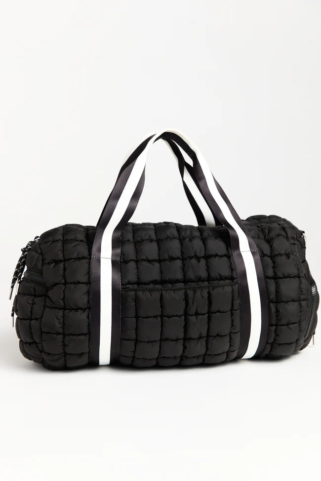 Haylie Active State Black Quilted Duffle Bag SALE