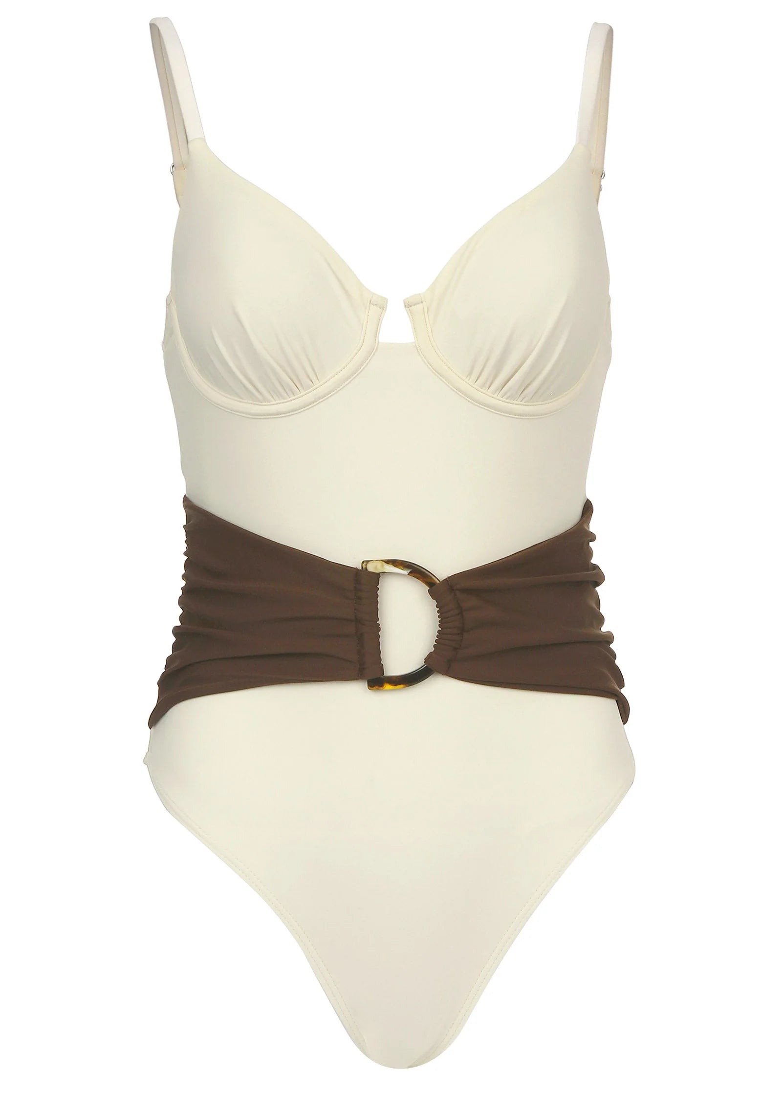Colorblock Belted One Piece Pristine Chicory