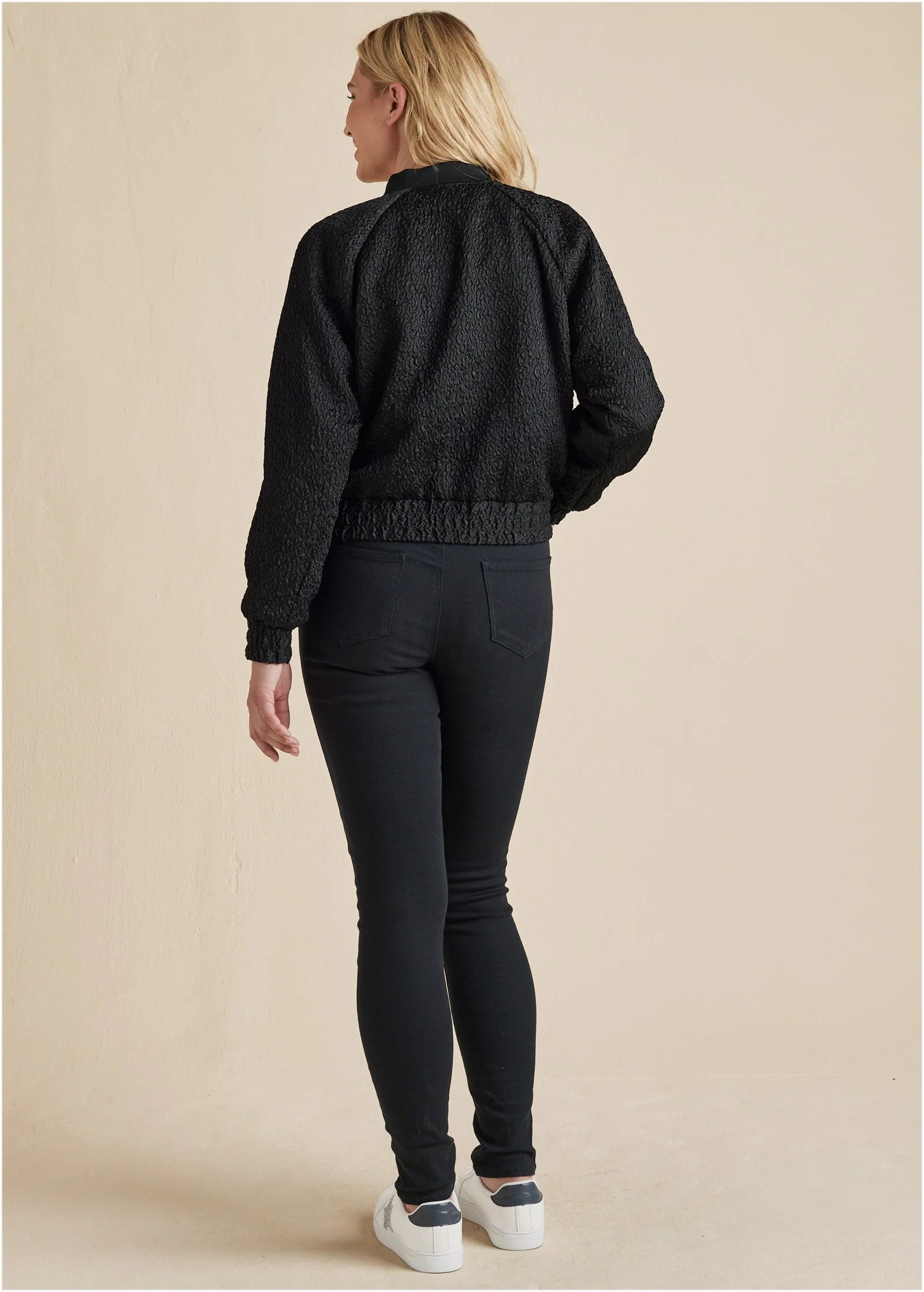 Texture Bomber Jacket Jet Black