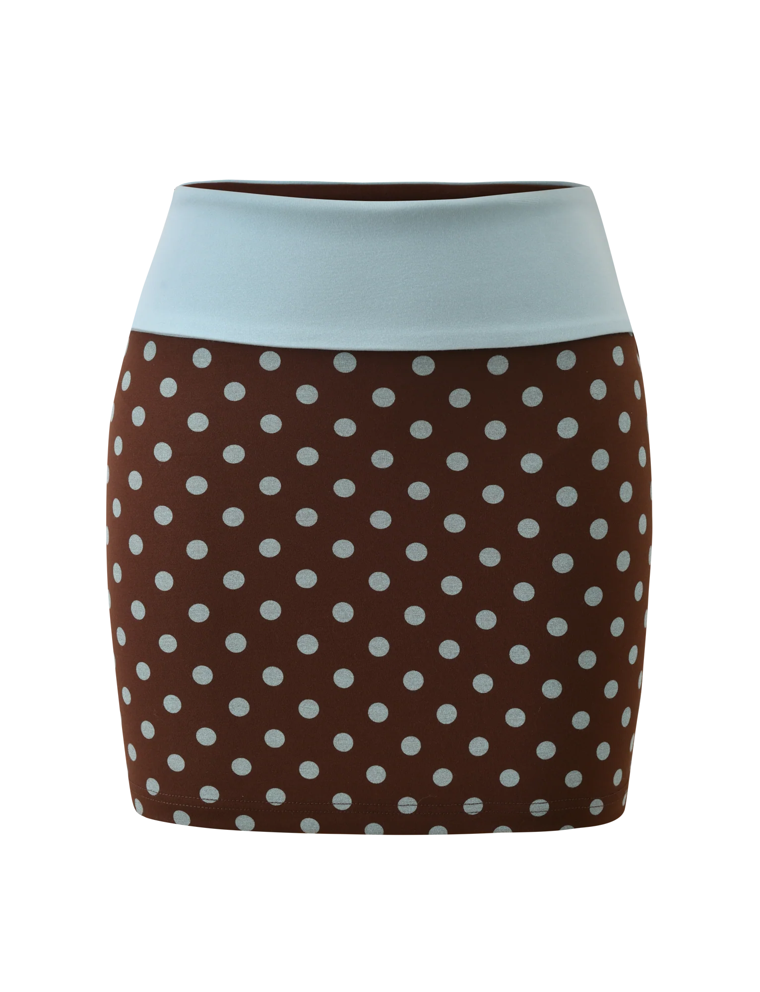 IMOGEN MINI SKIRT BROWN AND BLUE POLKA DOT