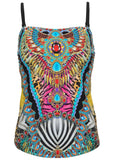 San Juan Bandeau Tankini Top Mirrored Jungle