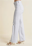 Laura Crop Wide Leg Jean White Denim