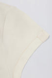Cut Out Longline T Shirt in Oat