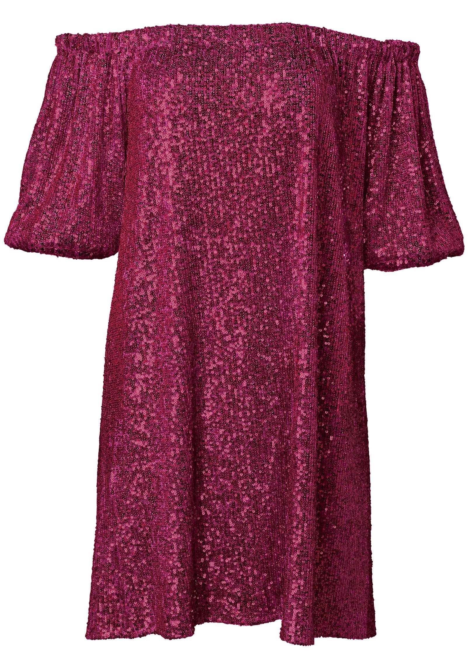 Sequin Off The Shoulder Dress Red