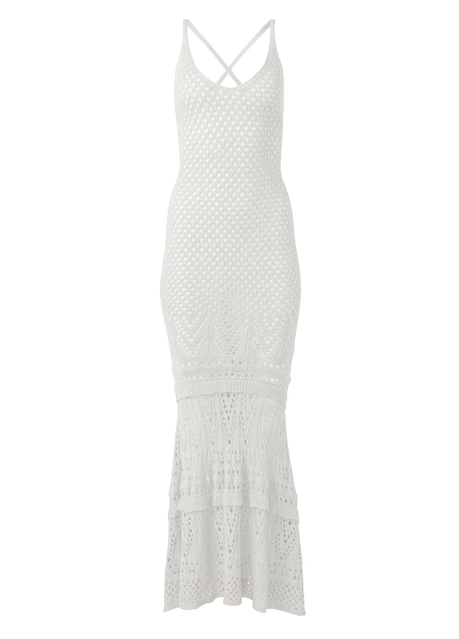 Crochet Tank Maxi Dress Cloud Dancer