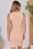 Audrey Orange Striped Ribbed Knit Mini Dress