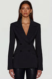 Structured Double Breasted Blazer in Black