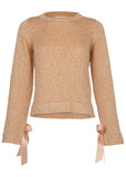 Glitter Knit Sweater Cream Tan