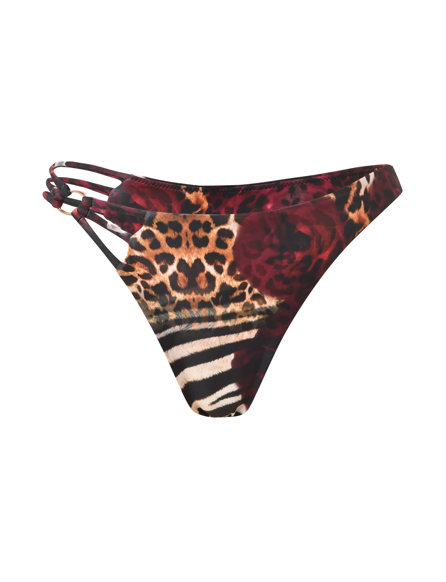SHARLI BIKINI BOTTOM MIXED ANIMAL PRINT