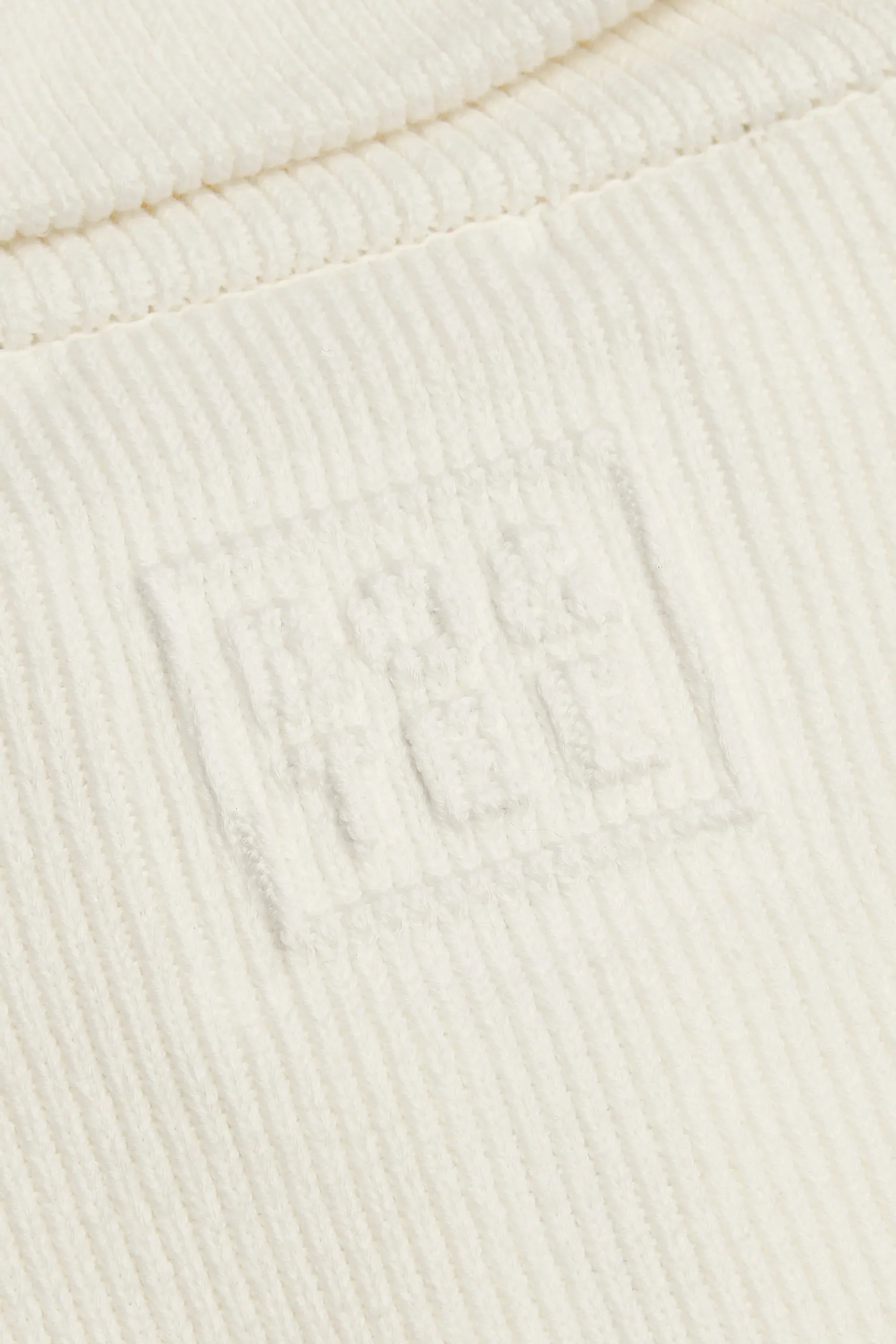 Ribbed Knit Zip Up Cropped Sweatshirt in Ivory
