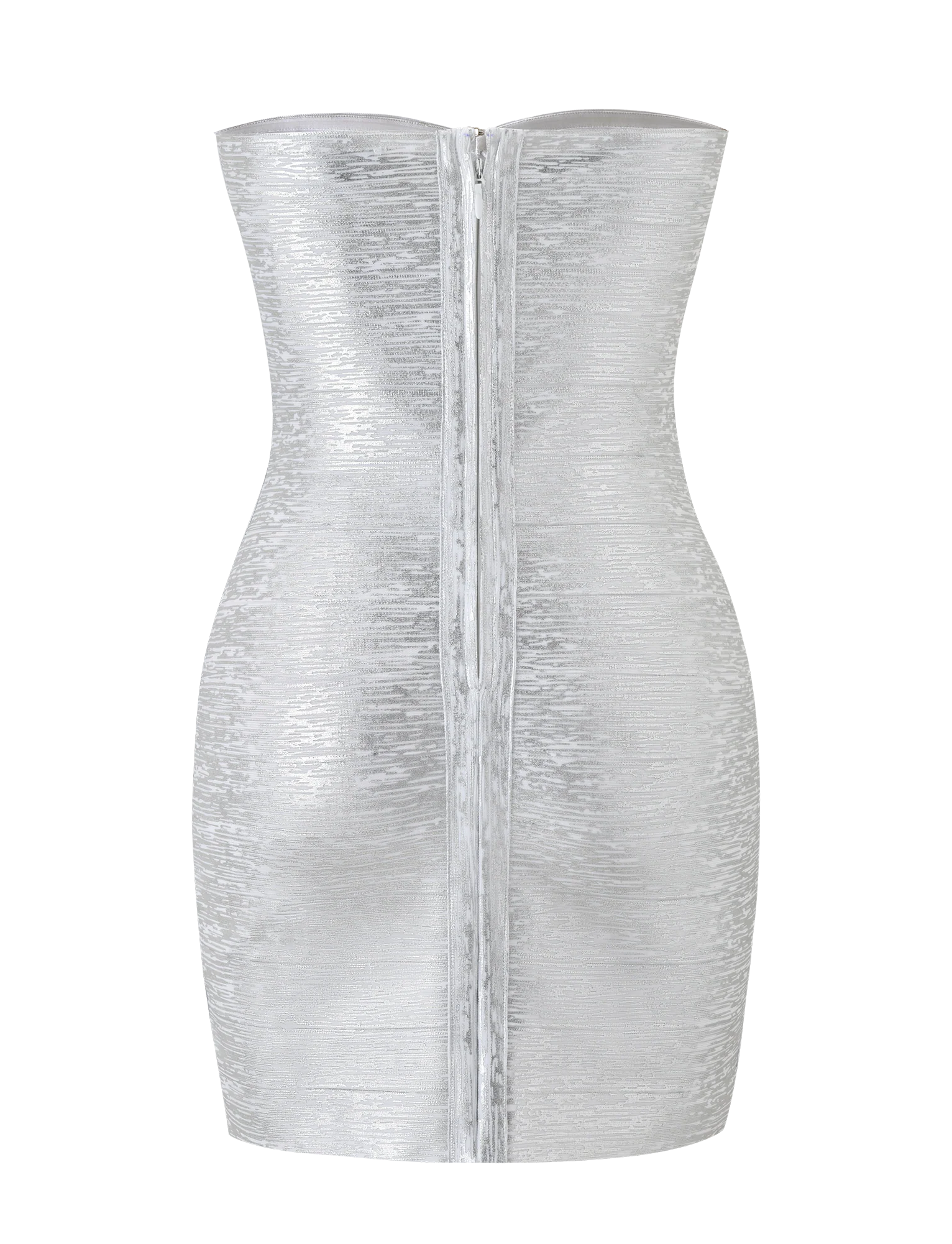 NIYA METALLIC BANDAGE DRESS LIQUID SILVER