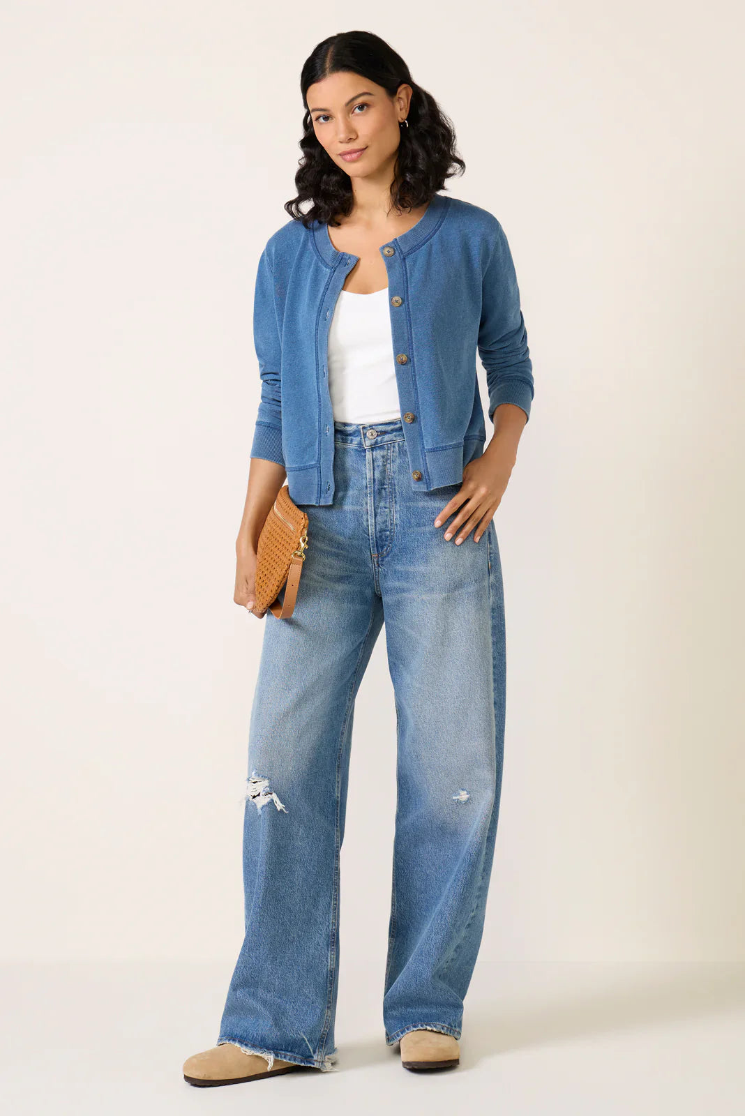 Daily Knit Denim Cardigan