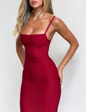 MIDORI MIDI BANDAGE DRESS CHERRY