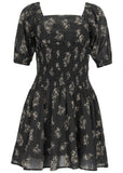 Cotton Voile Mini Dress Tossed Wildflowers