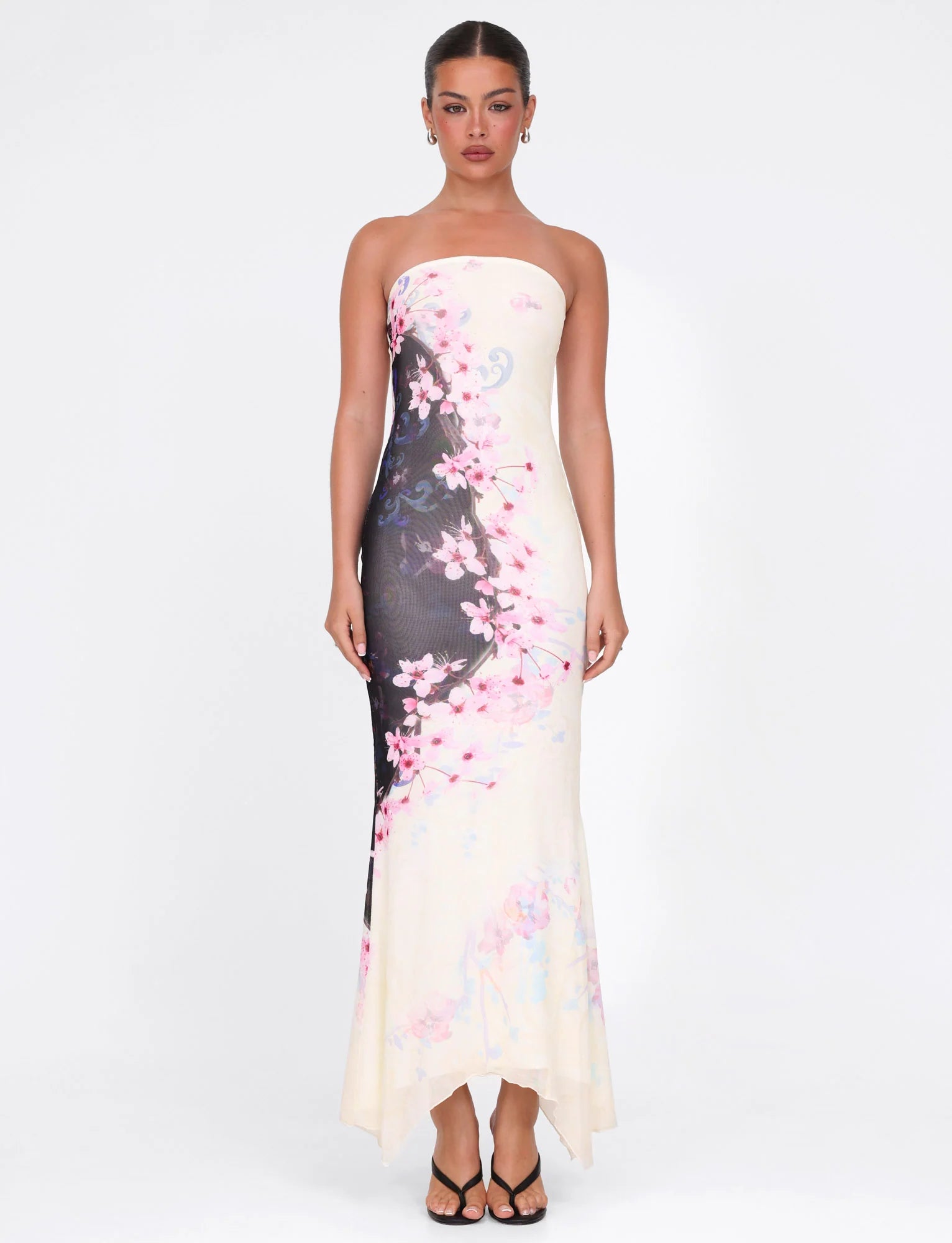 LILLIAN MAXI DRESS MULTI FLORAL CHERRY BLOSSUM