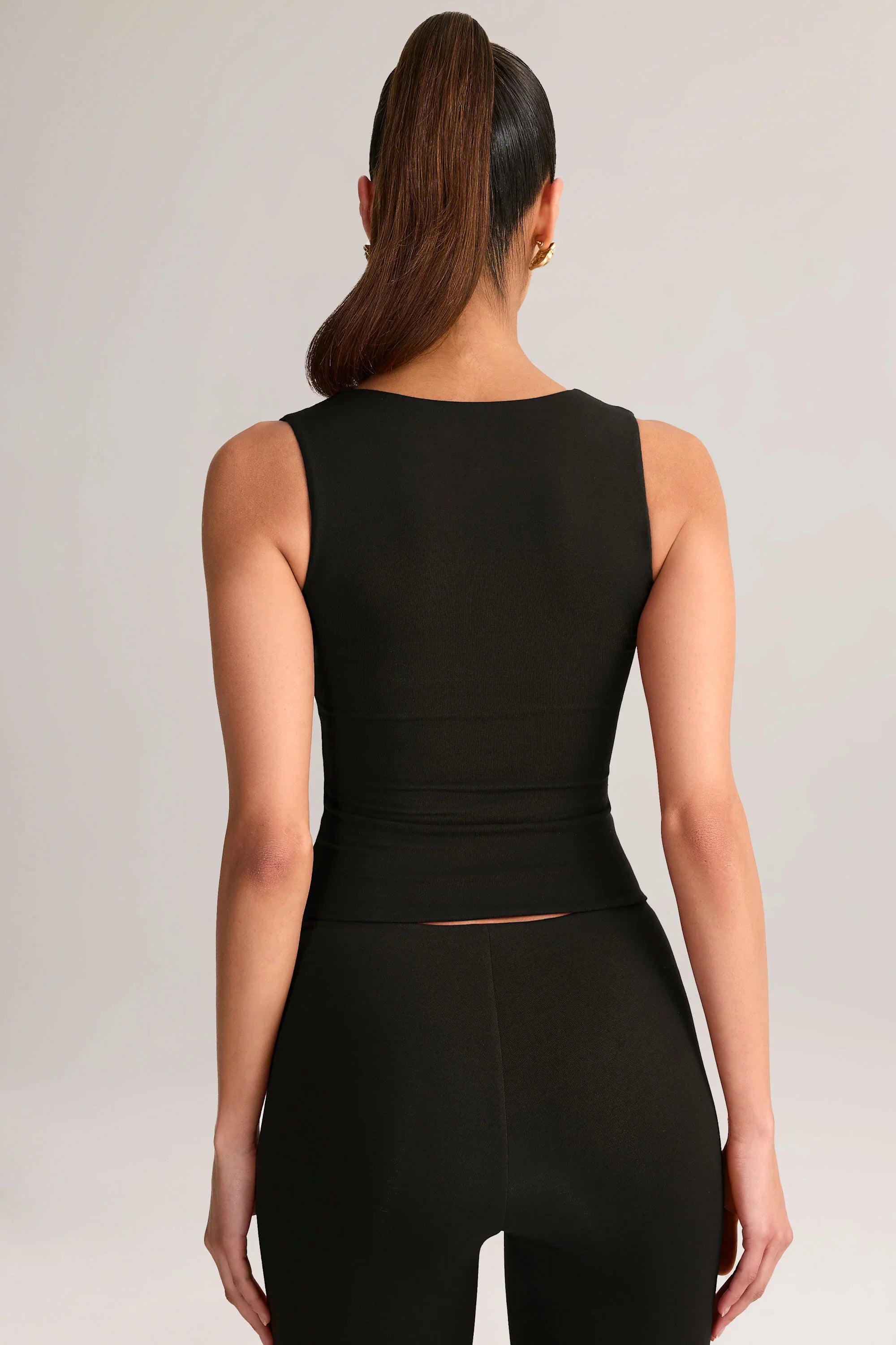 Modal Square Neck Top in Black