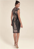 Sequin Midi Dress Black Multi